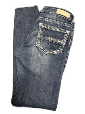 Rock & Roll Cowgirl Indigo Jeans with Pink Logo